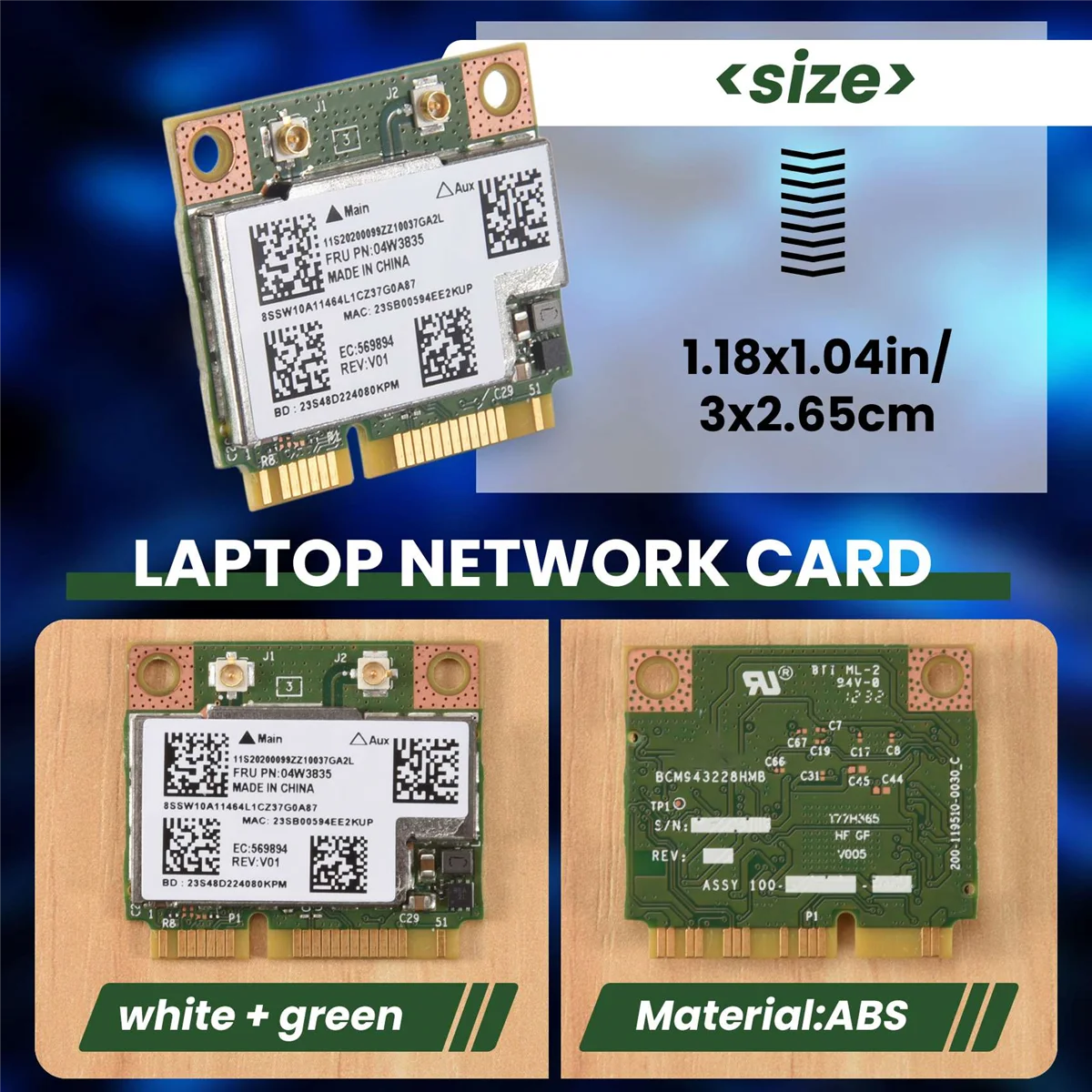 БММ 943228 HMB 04W3764 WIFI Wireless Bluetooth 4.0 Half MINI PCI-E Card Compact для Lenovo E130 E135 E330 E335 E530 E535 E430