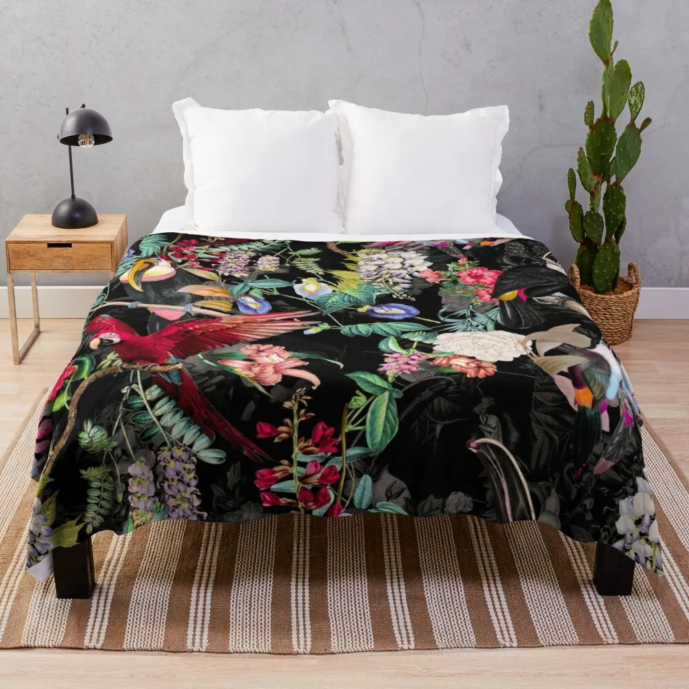 

Floral and Birds IX Throw Blanket Fleece blanket