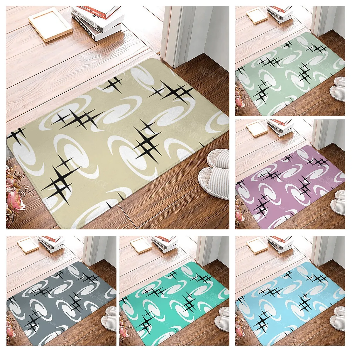 

Противоскользящий коврик для ванной комнаты, маленький коврик для душа, домашний декоративный дверной коврик, коврики для кухни, спальни, входа в комнату, абстрактный morandi в стиле бохо