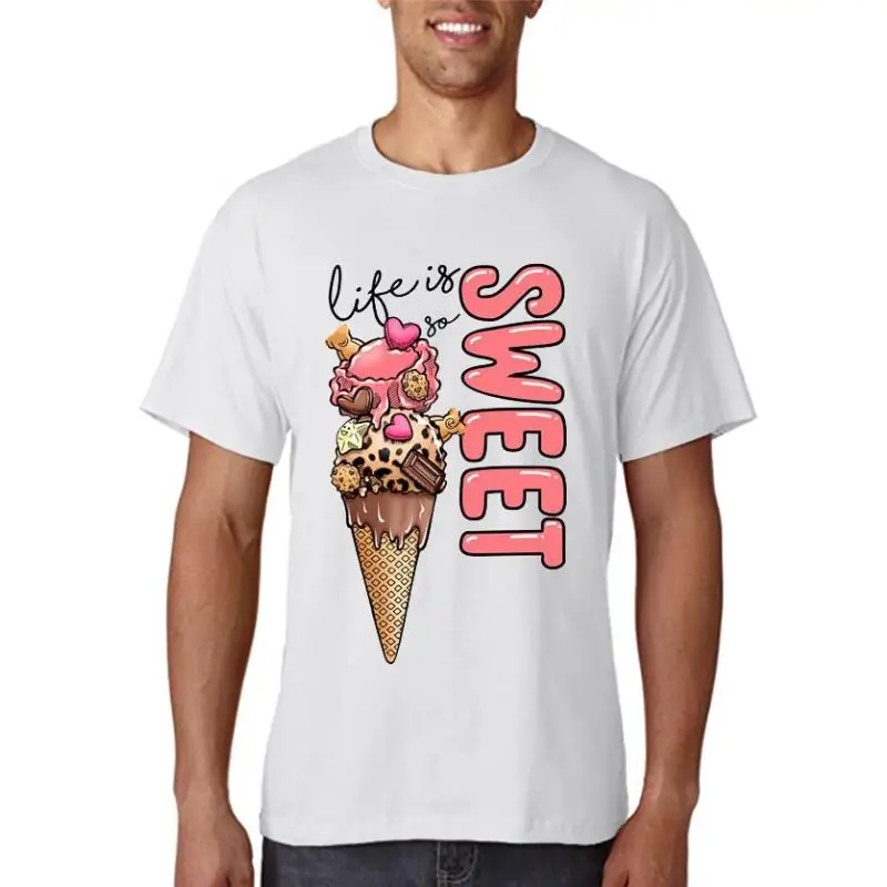 

Женская футболка в стиле 90-х с принтом мороженого