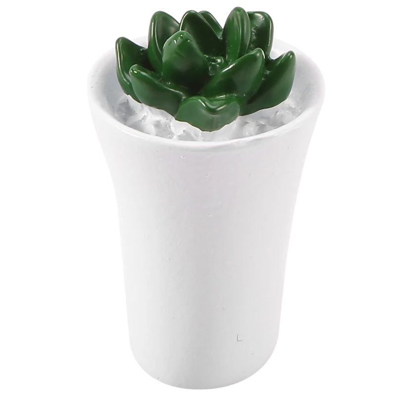 

1/12 Doll House Miniature Green Plant Potted Flower For Dollhouse Accessories Mini Scene Artificial Succulents