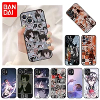 soft phone case for iphone 13 11 12 pro max mini xr xs se x 8 7 6 6s plus anime bungou stray dogs shockproof bumper black cover
