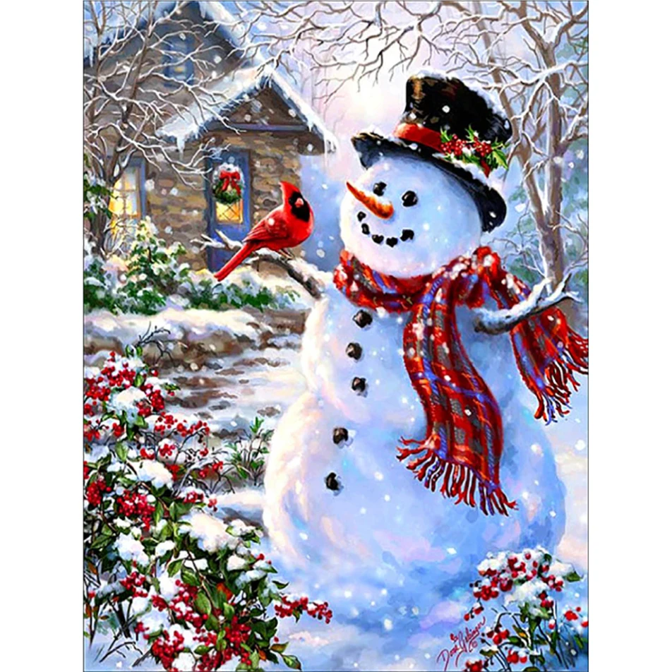 

KAMY YI 5D DIY Diamond Painting Craft Christmas Snowman Gift Personalized Cross stitch Full Diamond Home Decoration