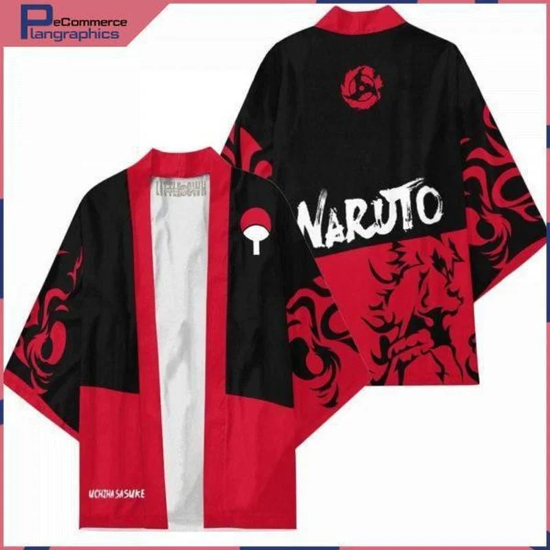 Накидка красная Саске из аниме Наруто-кимоно пляжный костюм для косплея плащ