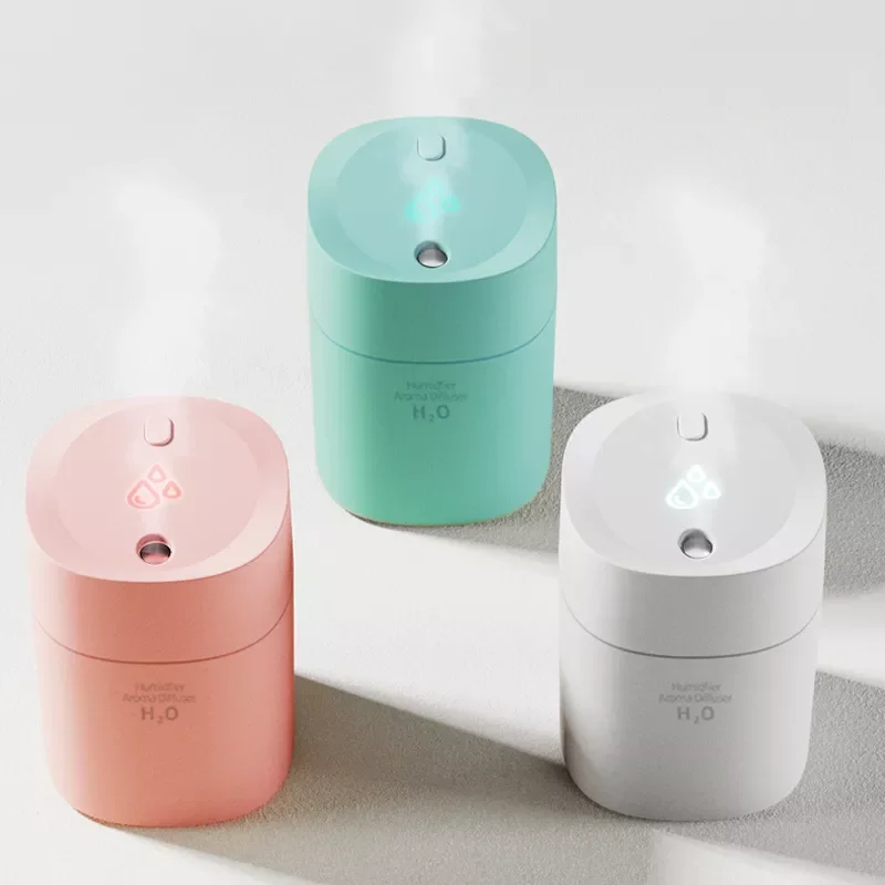 

Air Humidifier 220ML Mist Sprayer USB Rechargeable Aroma Diffuser Auto-off Super Mute for Home&Office Use with Night Light