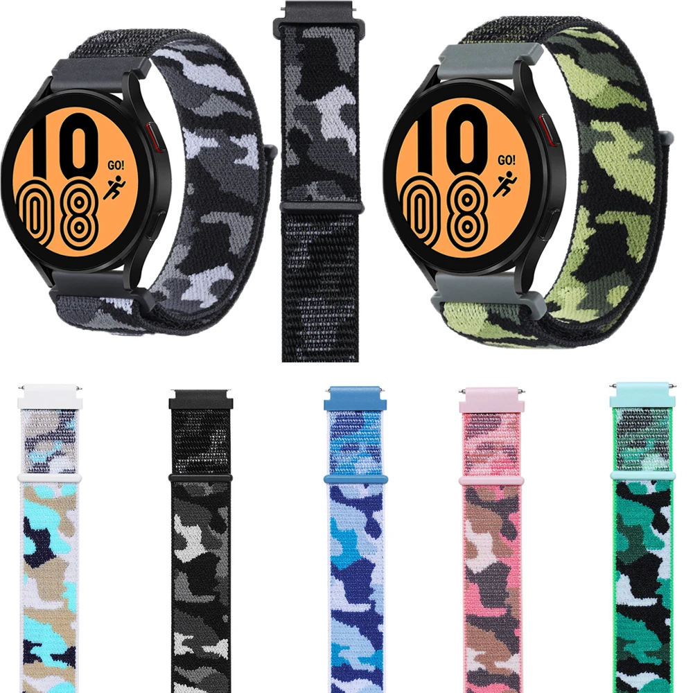 Нейлоновый спортивный камуфляжный браслет для Amazfit GTS/GTS 2 Samsung Galaxy Watch 5Pro 45 мм Zeblaze