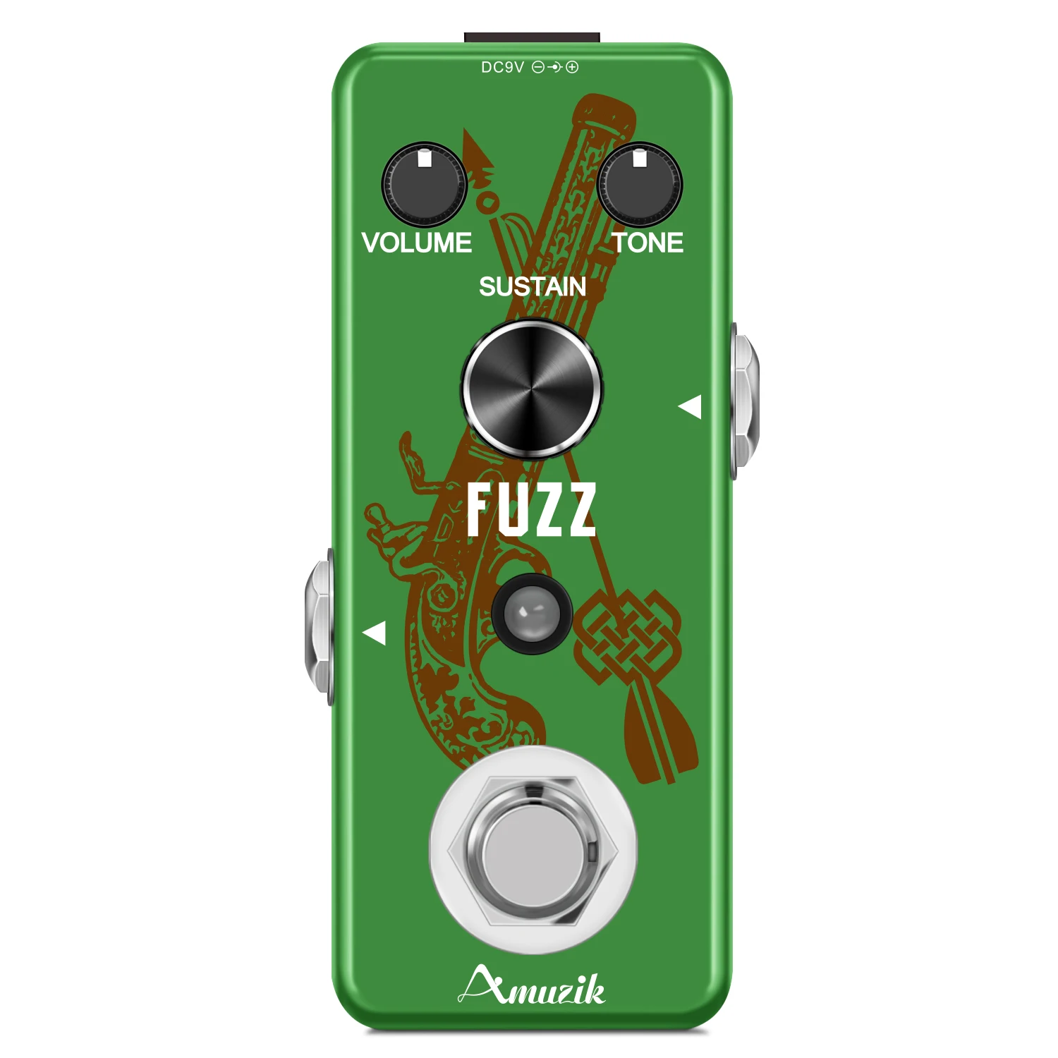 Amuzik LEF-306 Fuzz педаль для электрической гитары и басов традиционная металлическая