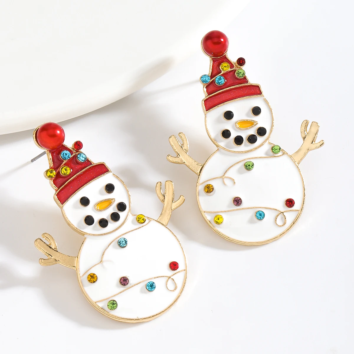 Vedawas Эмалированные Бусины Из Искусственного Бриллианта Рождественская