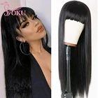 Черные змеиные парики с челкой блонд 28 дюймов прямые длинные волосы парик блонд розовый цветной парик с фронтальной срезкой челки для женщин