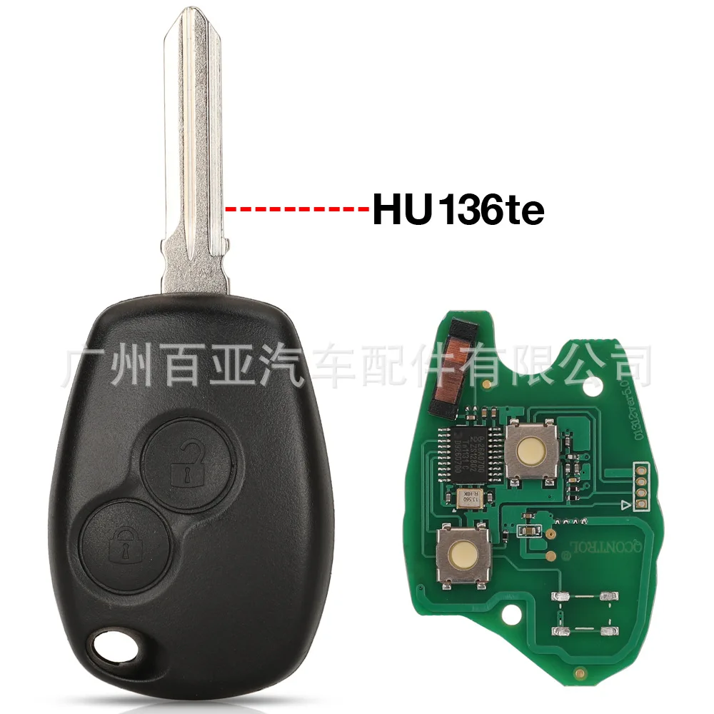 5pcs/lot 2 3 Buttons Keyless Remote Control Key Fob 433MHz With pcf7952E PCF7947 Chip For Renault Clio