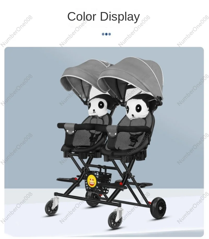 Детская тележка Double Twin для сидения и лежания Складная легкая коляска Get Coupon