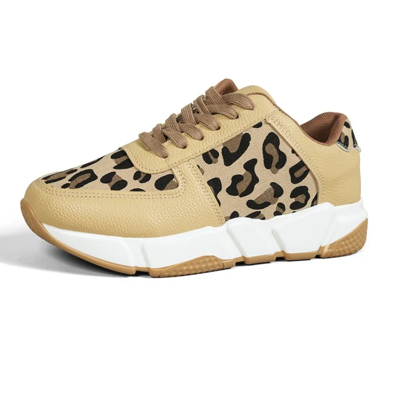 

Autumn New Women's Vulcanized Shoes Classic Leopard Print Shoes Fashion Lace-up Casual Shoes Comfortable Sneakers Zapatos Mujer
