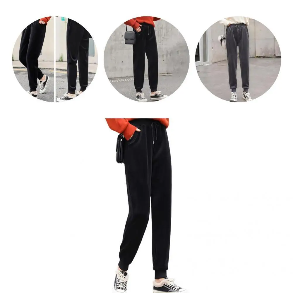 

Women Pants Double-sided Plush Terrific Long Deep Crotch Winter Pants