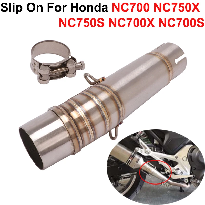 

Надевается для Honda NC700 NC750X NC750S NC700X NC700S, выхлопные системы мотоцикла, глушитель среднего звена, глушитель 51 мм