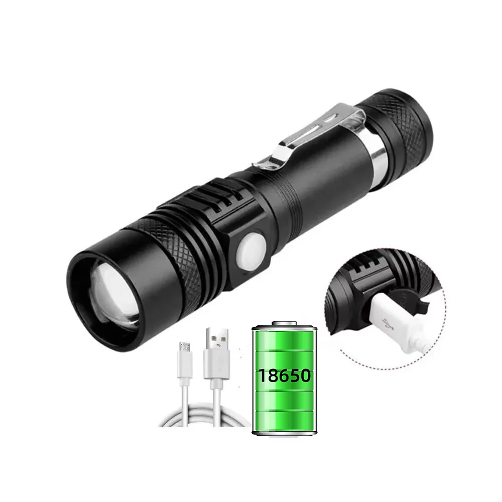 

E－SMARTER USB-фонарь T6 LED черный алюминий