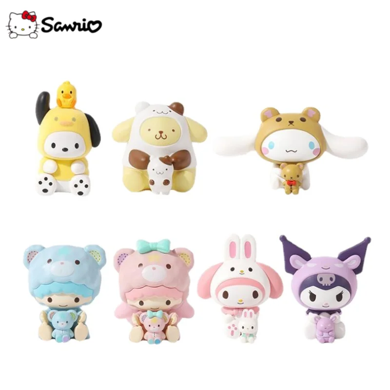 

New Sanrio anime cartoon peripheral hug friends Cinnamoroll Pompom Purin Kuromi My melody Pochacco blind box hand-made ornaments