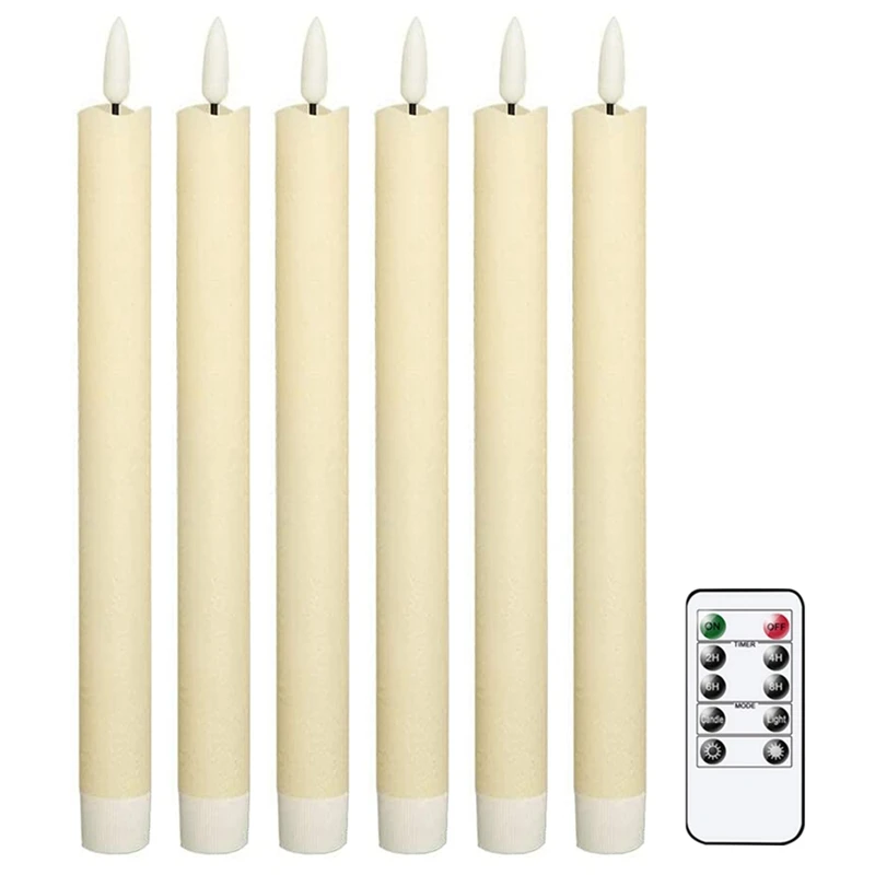 

Candle Lamp LED Electronic Long Rod Candle Light With 10-Key Remote Timer, Battery Operated LED Candlesticks Window Candles A