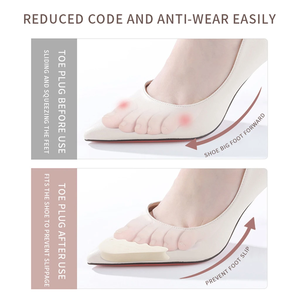 Forefoot Half Yard Insoles for Shoes Women High Heels Round Toe Plug Insert Anti-Pain Foot Pads for Shoes Adjust Size Filler