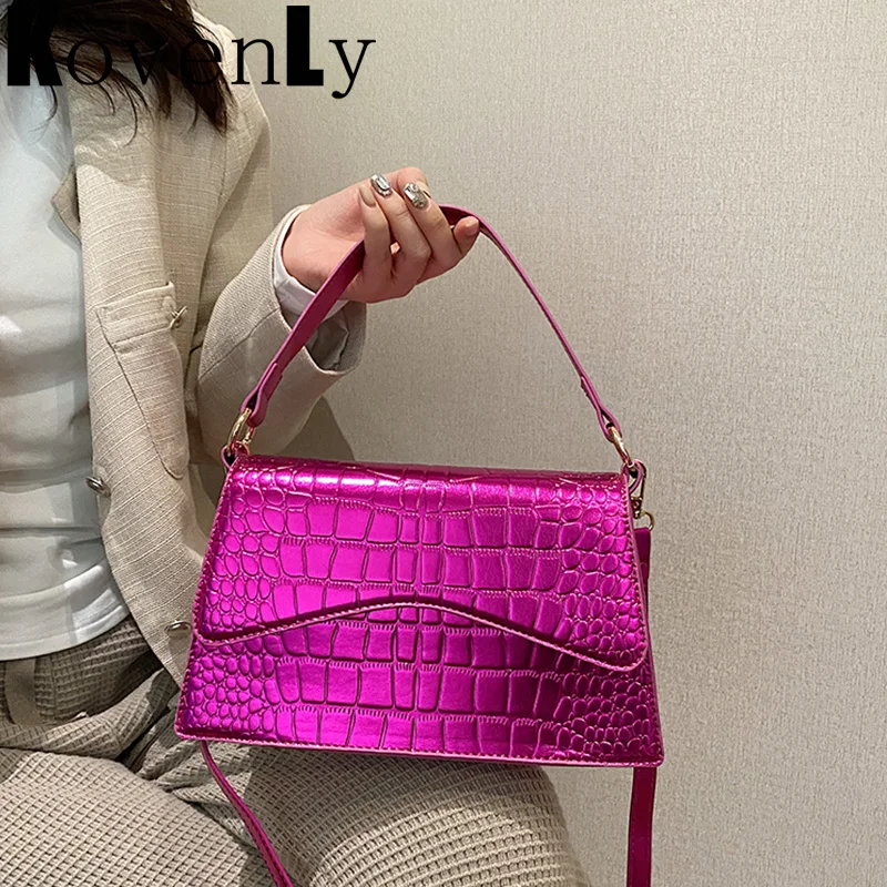 

Кожаная женская сумка, модная квадратная сумка на плечо, блестящая Высококачественная Новинка 2023, Весенняя женская сумка-мессенджер через плечо, сумки-тоуты