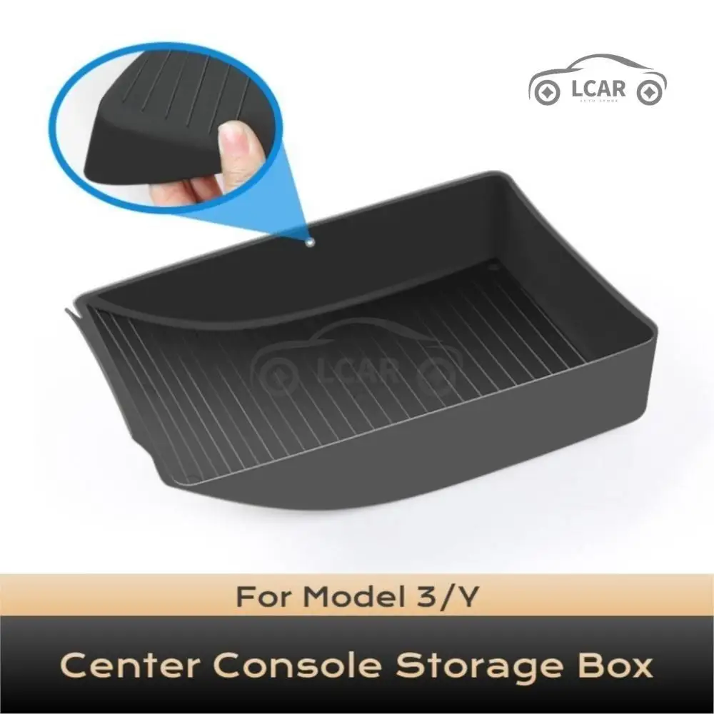 

For Tesla Mode Y Model 3 Center Console Organizer Tray Storage Box Flocked/ABS Armrest Hidden Drawer Storage Box Car Accessories