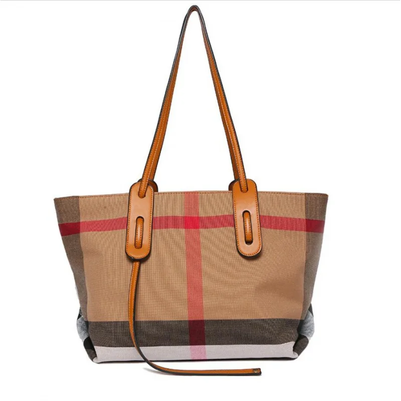 

Women Single Shoulder Bag Large Capacity Bucket Handbag Casual Tote Canvas Leather Tote Big Shopper