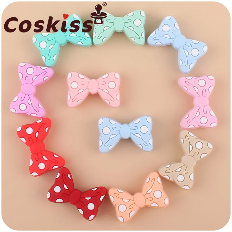 

Coskiss New Baby Products Cartoon Bow Beads DIY Baby Silicone Beads Pacifier Chain Teeth Glue Bracelet Toy Small Accessories