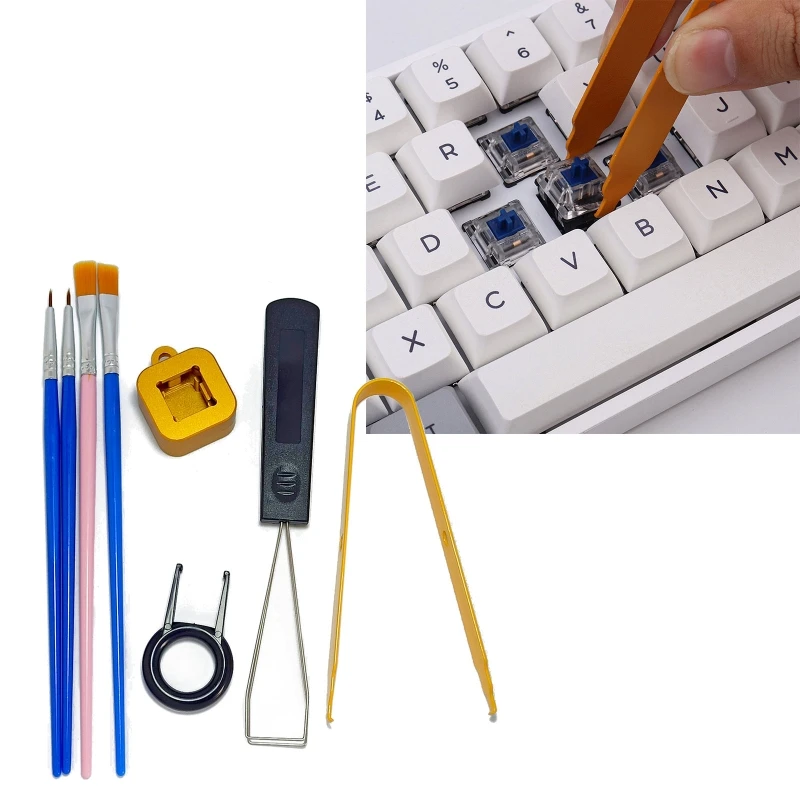 

Switch Lube Station 8PCS with Switch Opener Clamp Key Puller Mechanical Keyboard Lube Pen Kit for Lubing Cherry Keyboard