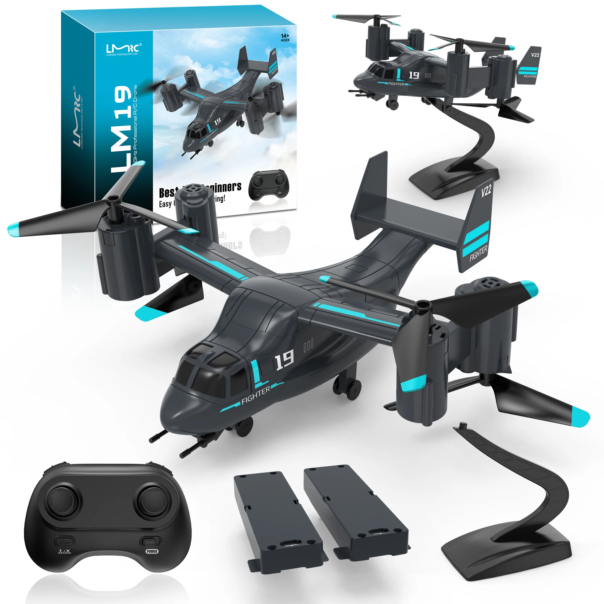 

LM19 RC Helicopter V22 Osprey 1080P HD Camera Drone WITH Lithium Battery WiFi 2.4GHz Foldable Quadcopter Kids Toys Gifts