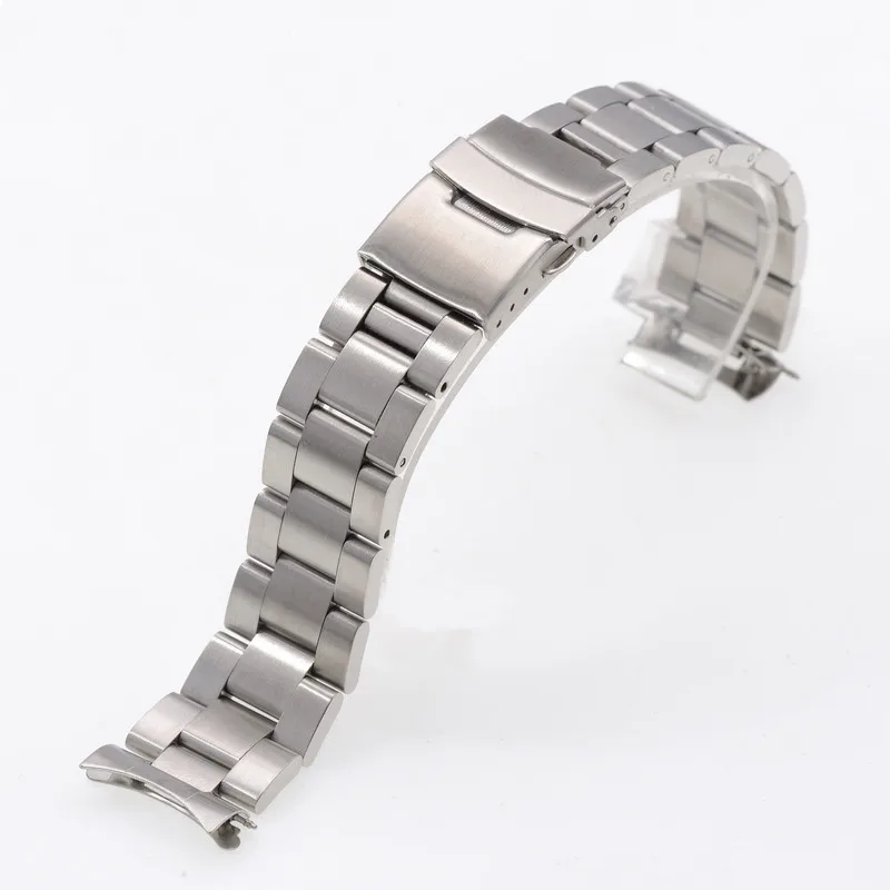 Watch Straps Curved End Solid Stainless Steel Watchband For Seiko Watch Replacement Matte Band