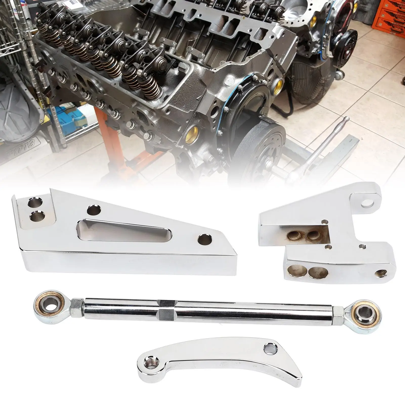 Кронштейн насоса гидроусилителя руля хромированный полированный кронштейн