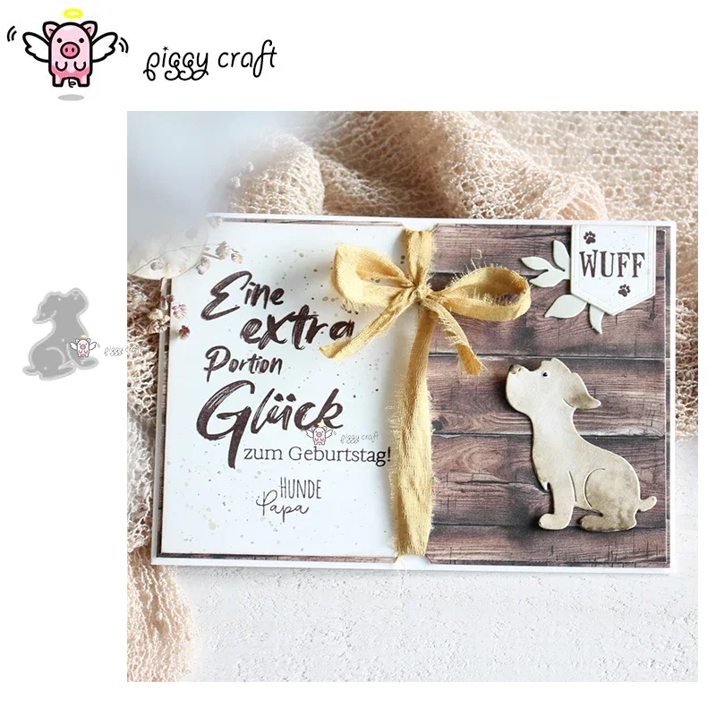 Piggy Craft металлические штампы для резки пресс-форма украшения собаки скрапбук нож