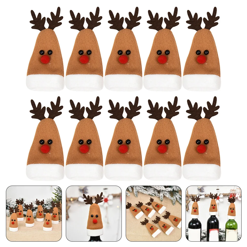 

Cutlery Christmasbottle Cover Wineholder Silverwarehat Holders Tableware Table Decor Dining Reindeer Elk Holiday Fork Lollipop