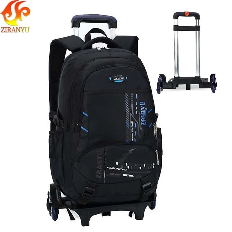 

High-capacity Student Shoulder Backpack Rolling Luggage Children Trolley Suitcases Wheel Cabin Travel Duffle School Bag