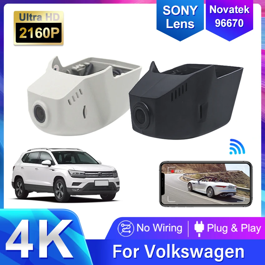 

Для Volkswagen VW Atlas Caddy Passat Tiguan Touran B6 B7 B8 Mk2 2017 2018 2019-2023 скрытый 4K 2160P Wifi Автомобильный видеорегистратор, видеорегистратор