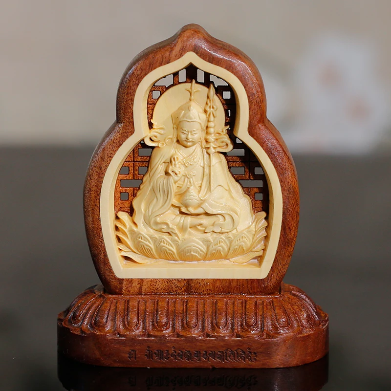 

Буддизм домашний Автомобиль Будда декоративное украшение талисман падмакара Гуру Ринпоче талисман резьба по дереву безопасная статуя Будды