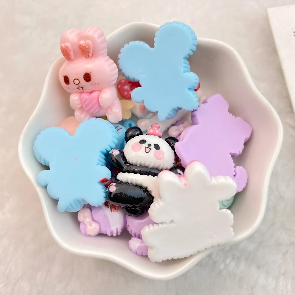 10 шт. новый милый мультяшный медведь кролик кошка мышь серия с плоской спинкой