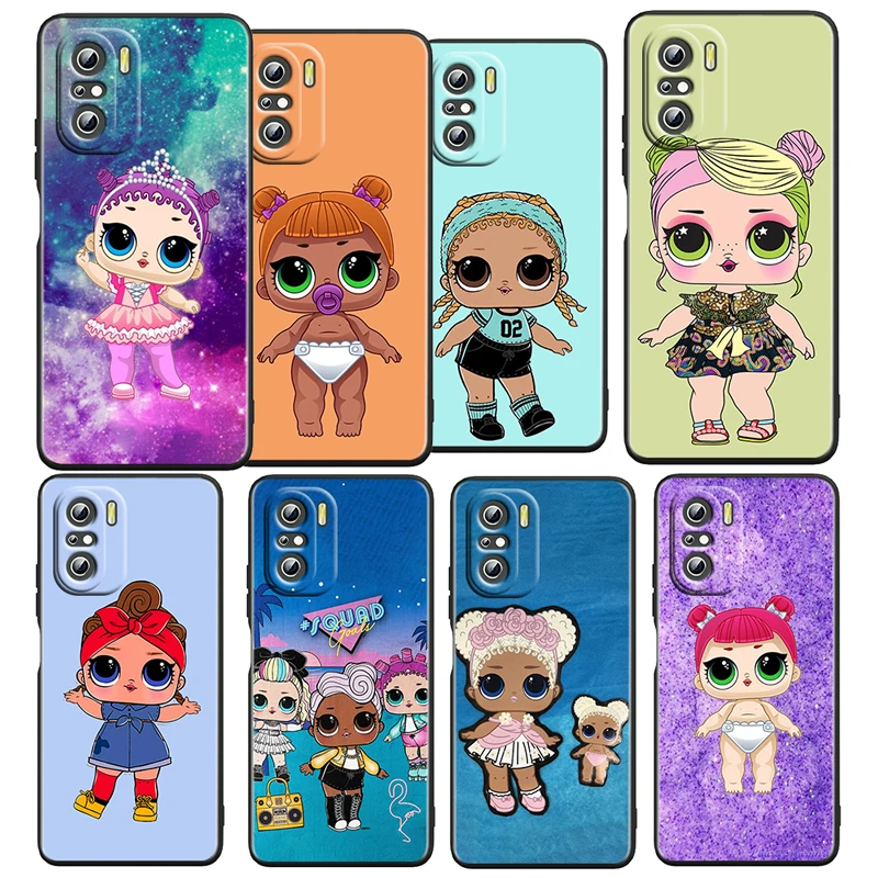 

L.O.L. SURPRISE Love Doll For Xiaomi Redmi K50 Gaming Pro 5G 10 9 9A 9C 9T 8 7 6 5 4X TPU Soft Black Phone Case Funda Capa Cover