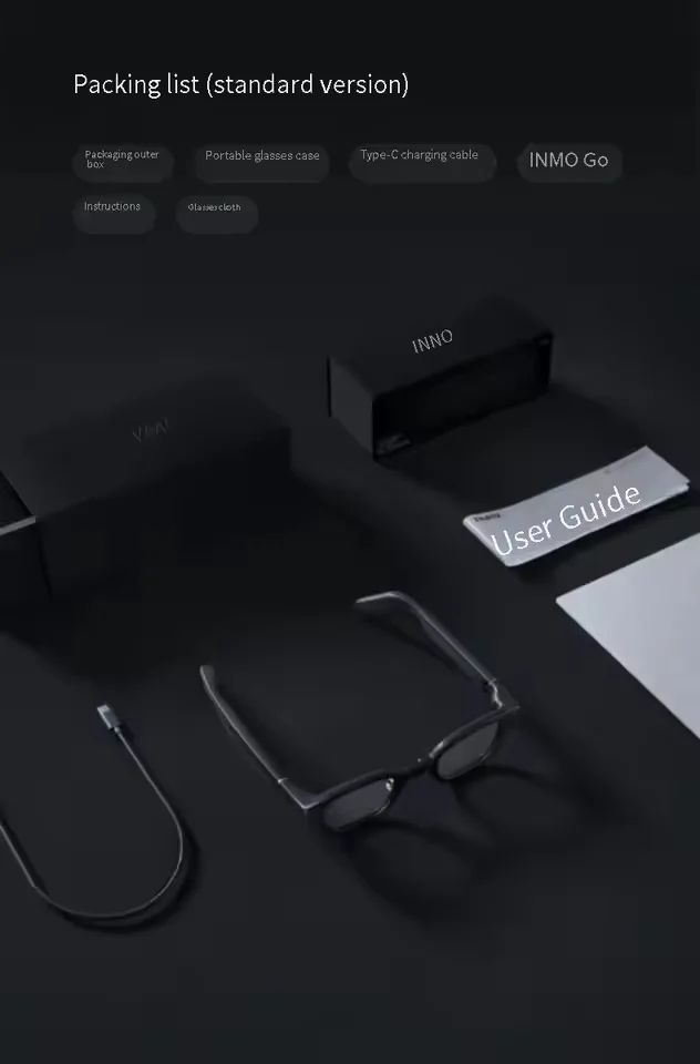 INMO GO Ultra Light Translate AR Очки Micro-LED Fov 30 Умные очки Встроенный AI Assistant / Перевод Навигация