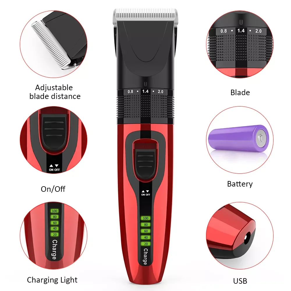 

NEW2023 Cordless Pet Hair Trimmer Led Display Rechargeable Low Noice Dog Clipper Grooming Haircut Shaver Machine