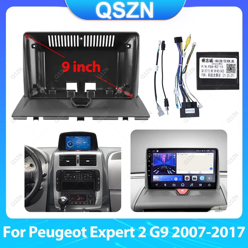 Фото Для Peugeot Expert 2 G9 2007-2017 9-дюймовый автомобильный радиорамка стерео панель жгут проводов шнур питания установка Canbus DVD GPS Mp5 №1