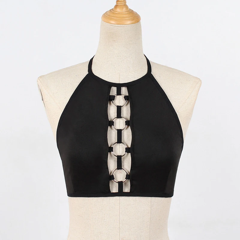 

Женский бюстгальтер с бретелькой через шею, эластичный бюстгальтер с вырезами, бандажный бюстгальтер на бретельках, новинка 2022