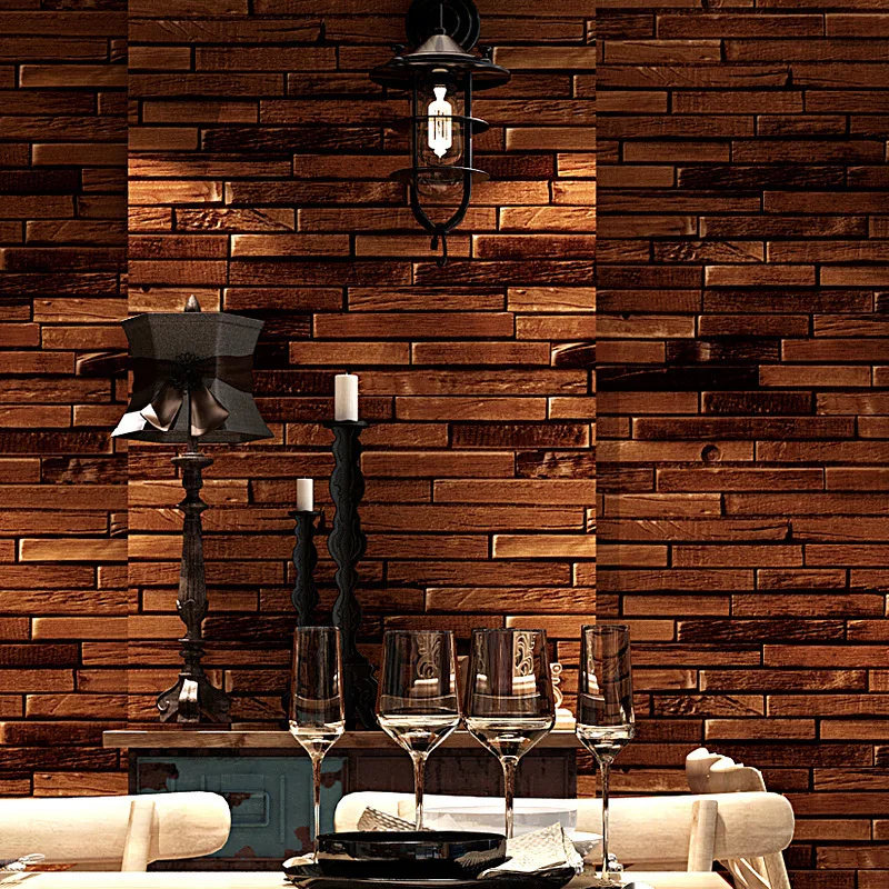 

American Retro Old Personality Wood Grain Wallpaper Study Bar Restaurant Clothing Store Cafe Background Wallpaper