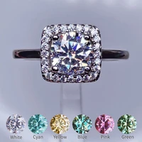 100 real s925 sterling silver moissanite ring 1 carat diamond ring for women