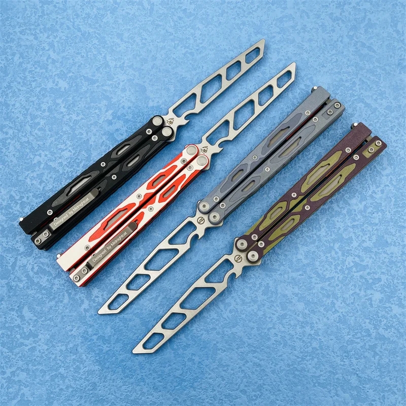 MAXACE ножи Единорог G10 Ручка 14c28n лезвие Бабочка практика крест цветок