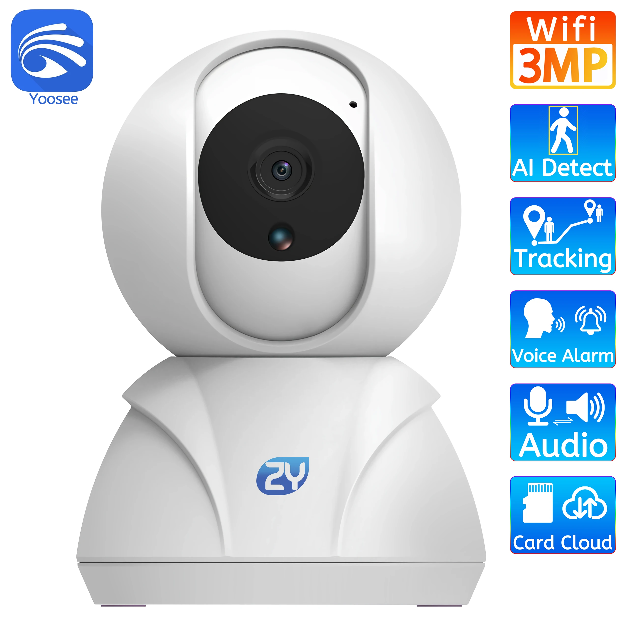 

3MP Wifi IP Camera 1080P Auto Tracking Cloud Wireless Home Security Camera CCTV SD Card Audio Video Surveillance Camera Yoosee