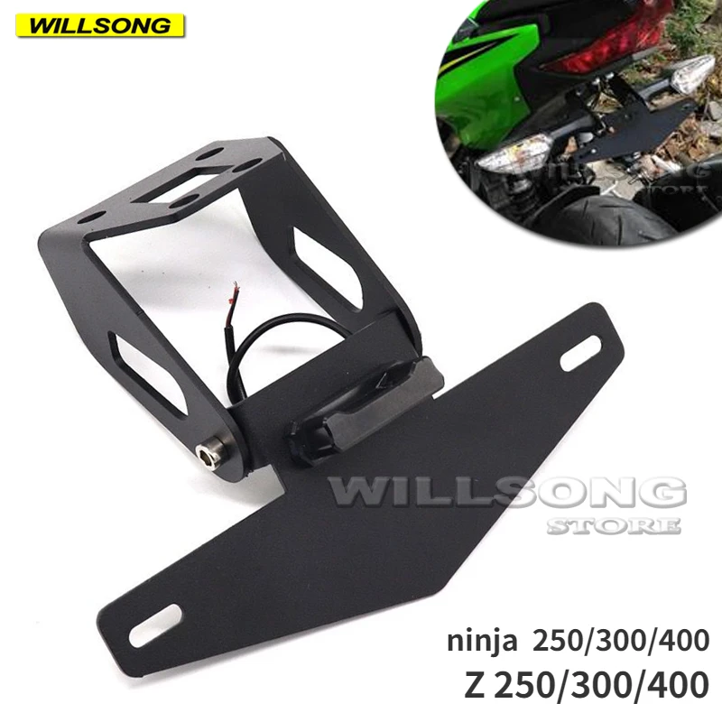 

Держатель номерного знака мотоцикла для Kawasaki Z250 Z300 Z400 NINJA 250/300/400, задний хвост, аккуратный, крыло, Устранитель, аксессуары