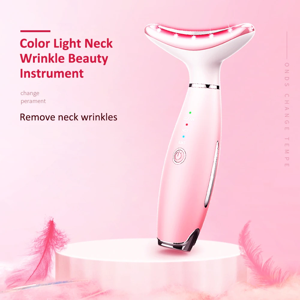 

Neck Face Beauty Device LED Photon Therapy Hot Compression Skin Tighten Reduce Double Chin Anti Wrinkle Remover Skin Care Tools