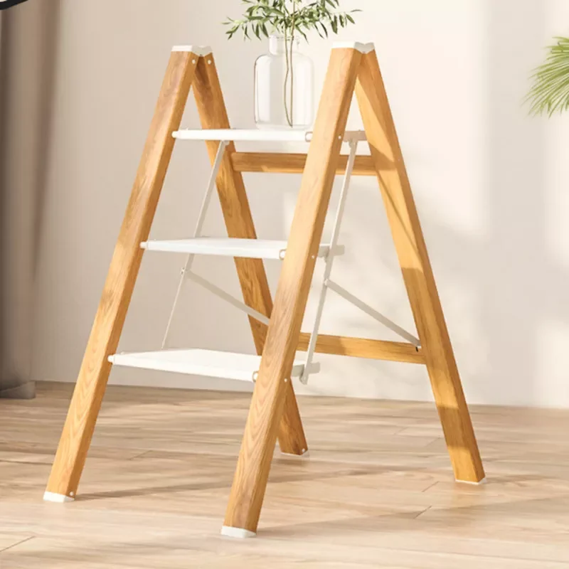 

Imitation Solid Wood Folding Ladder Multifunctional High Stools Kitchen Stable Double Wood Stool Lightweight Convenient Ladder