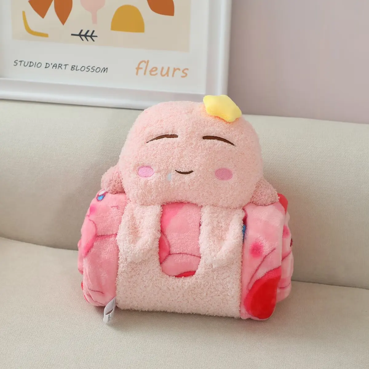 Портативное одеяло Sanrio Kuromi My Melody Hello Kitty для сна Cinnamoroll дорожное Kirby Hangyodon