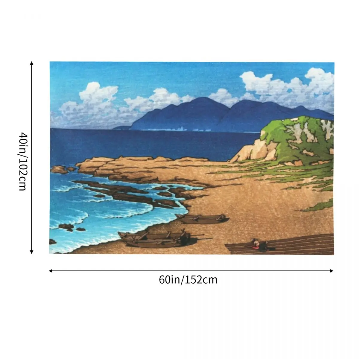 Гобелен Mera in Boshu от Kawase Hasui для организации и украшения спальни обои настенный